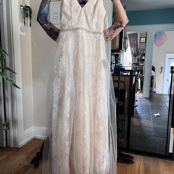 sweet love ivory lace beaded maxi dress Sweet Love Ivory Tulle Maxi Dress